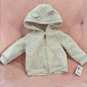 Carter's Light Gray Quilted Kids Hoodie